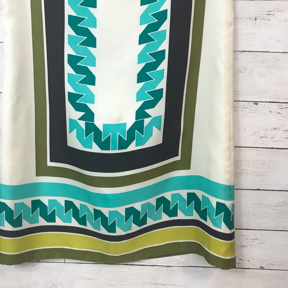 Milly of New York Geometric Silk Shift Dress - Picture 7 of 7